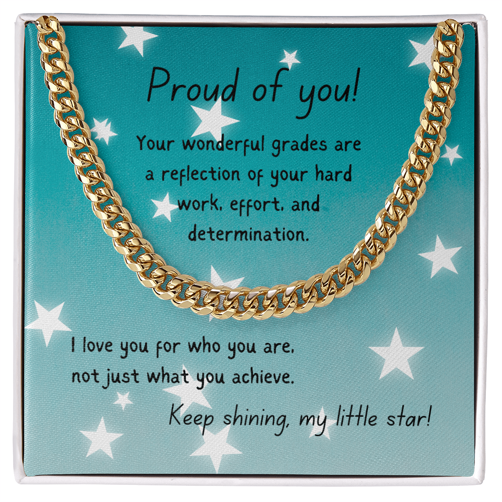 Cuban Link Chain - Proud of you - good grades