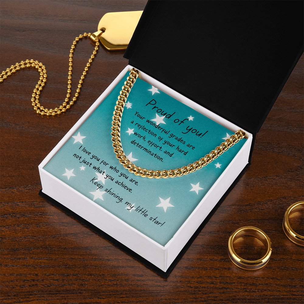 Cuban Link Chain - Proud of you - good grades