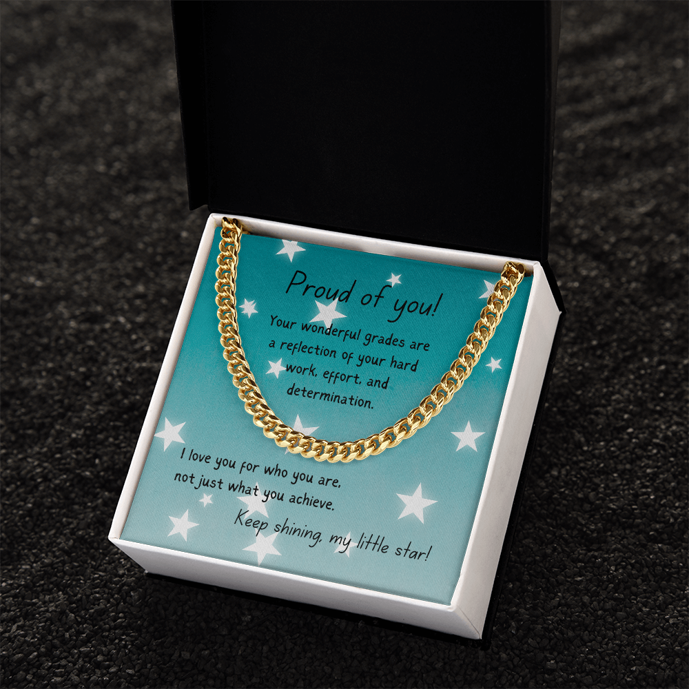 Cuban Link Chain - Proud of you - good grades
