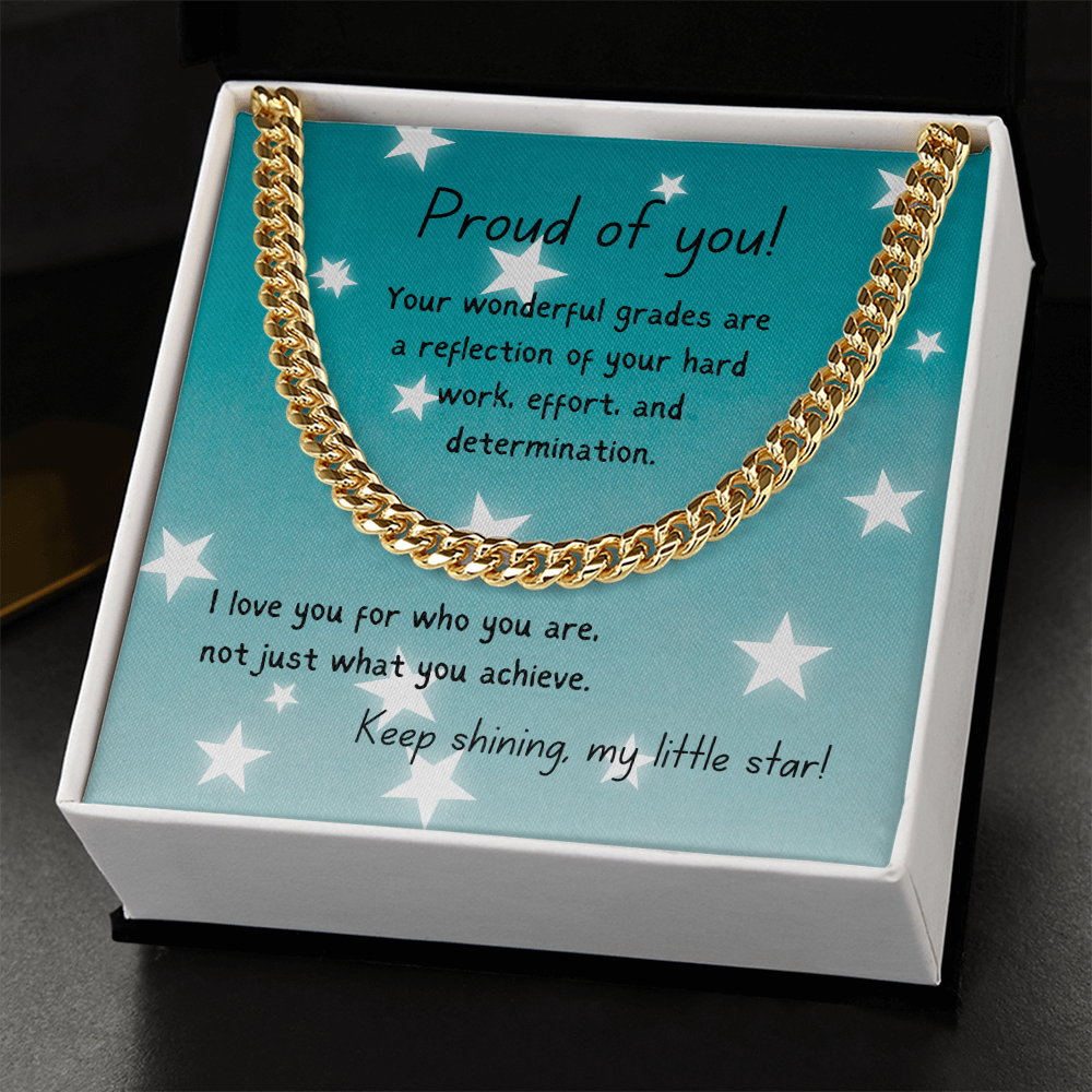 Cuban Link Chain - Proud of you - good grades