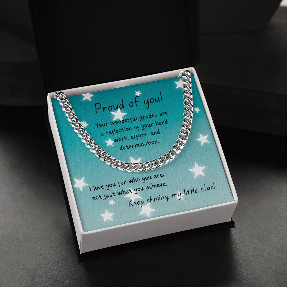 Cuban Link Chain - Proud of you - good grades