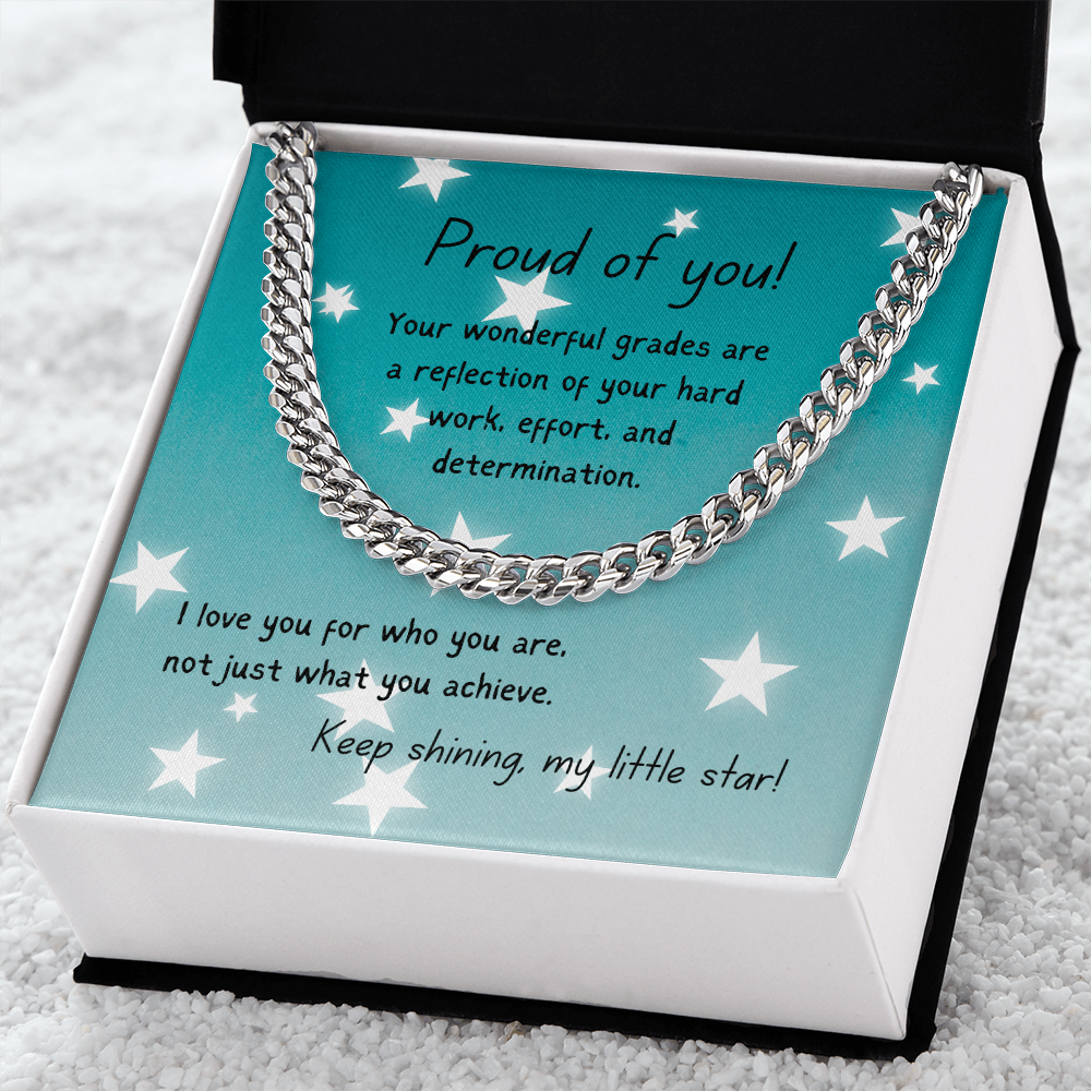Cuban Link Chain - Proud of you - good grades