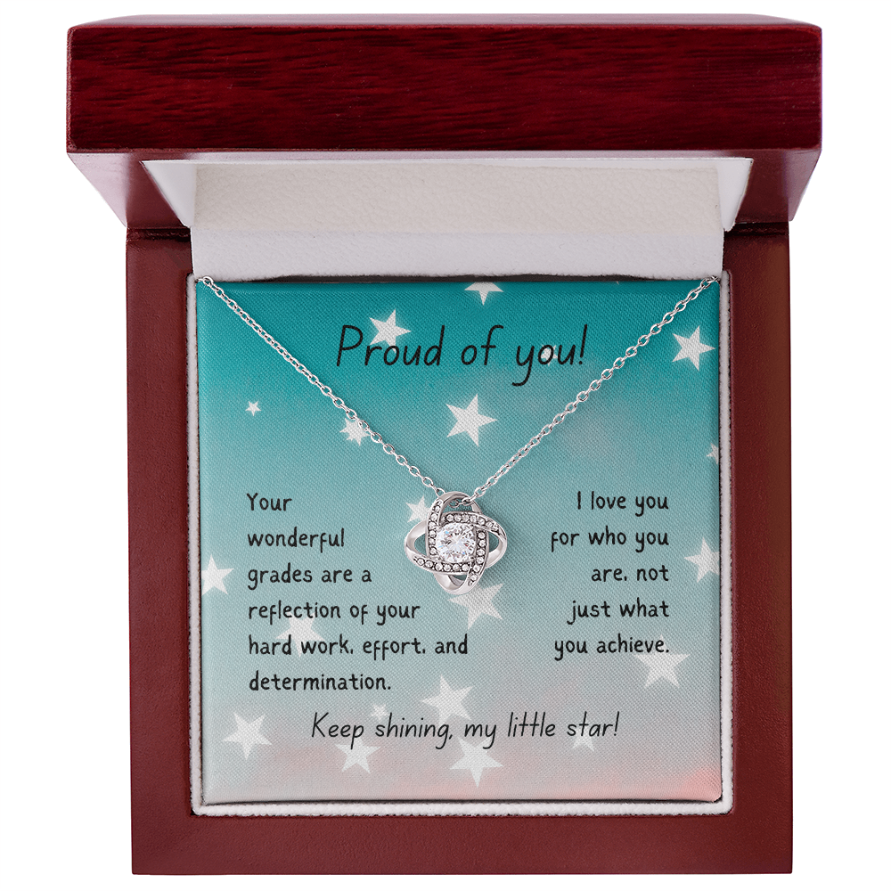 Love Knot Necklace - Proud of you - good grades