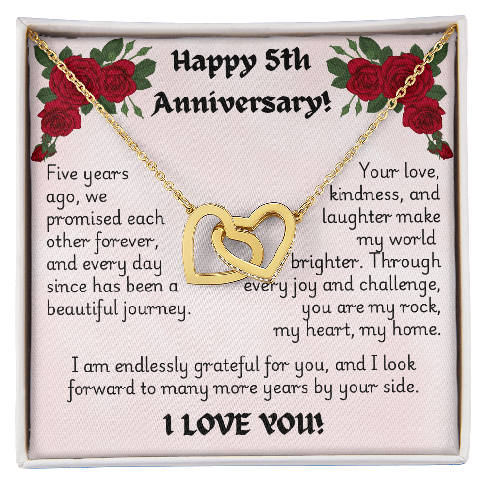 Interlocking Hearts Necklace - Anniversary 5