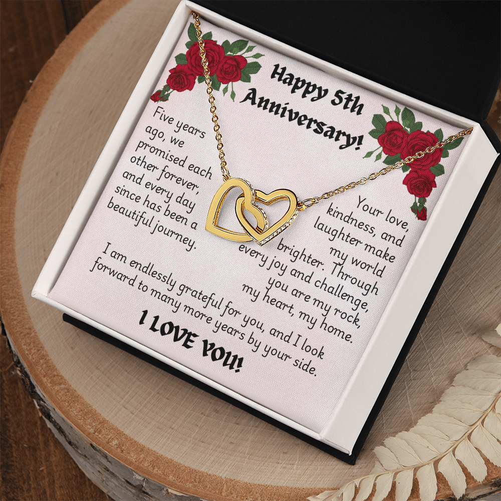 Interlocking Hearts Necklace - Anniversary 5