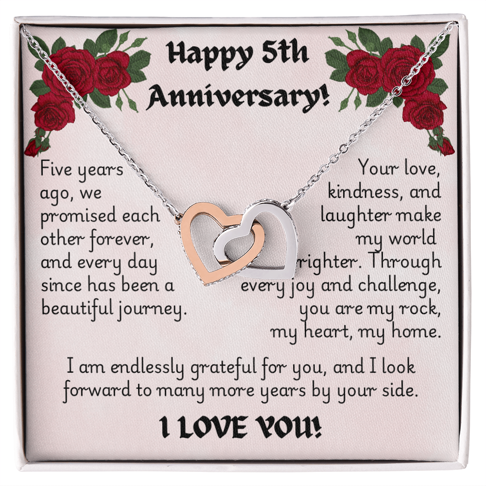 Interlocking Hearts Necklace - Anniversary 5