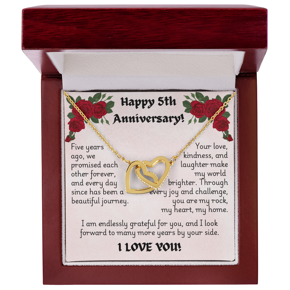 Interlocking Hearts Necklace - Anniversary 5