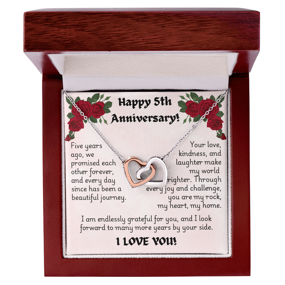 Interlocking Hearts Necklace - Anniversary 5