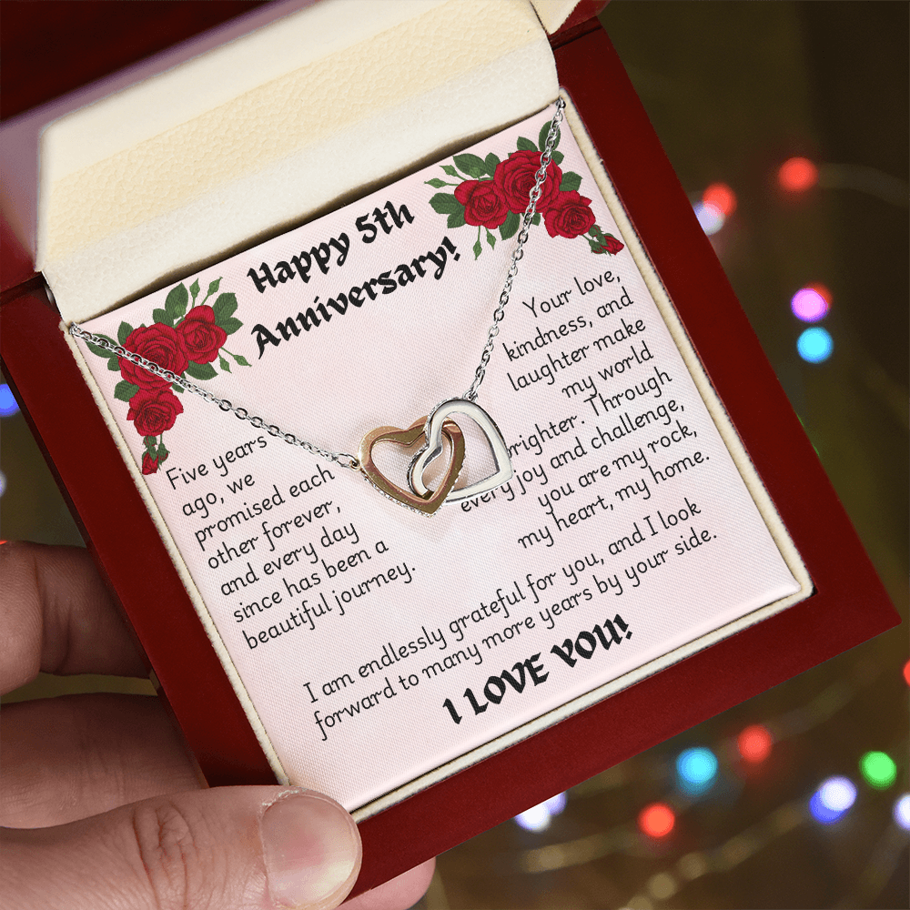 Interlocking Hearts Necklace - Anniversary 5