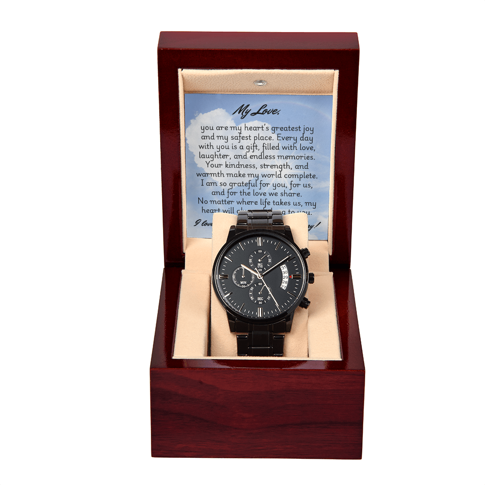 Black Chronograph Watch - Husband 1