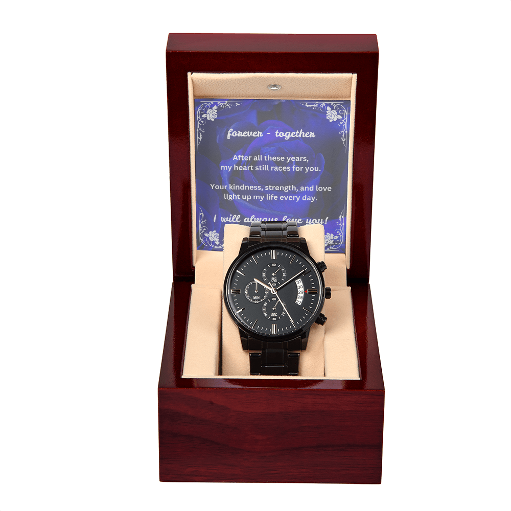 Black Chronograph Watch - Husband Forever