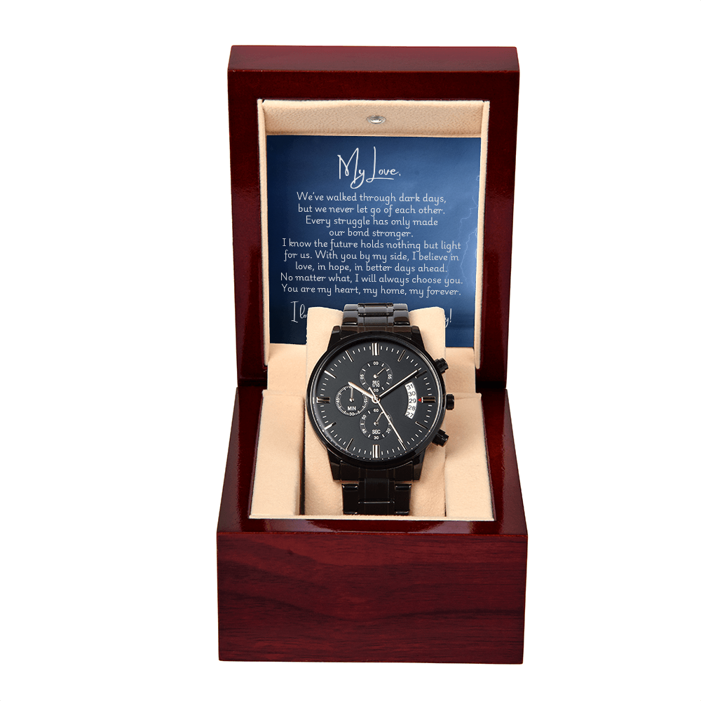 Black Chronograph Watch - Strong