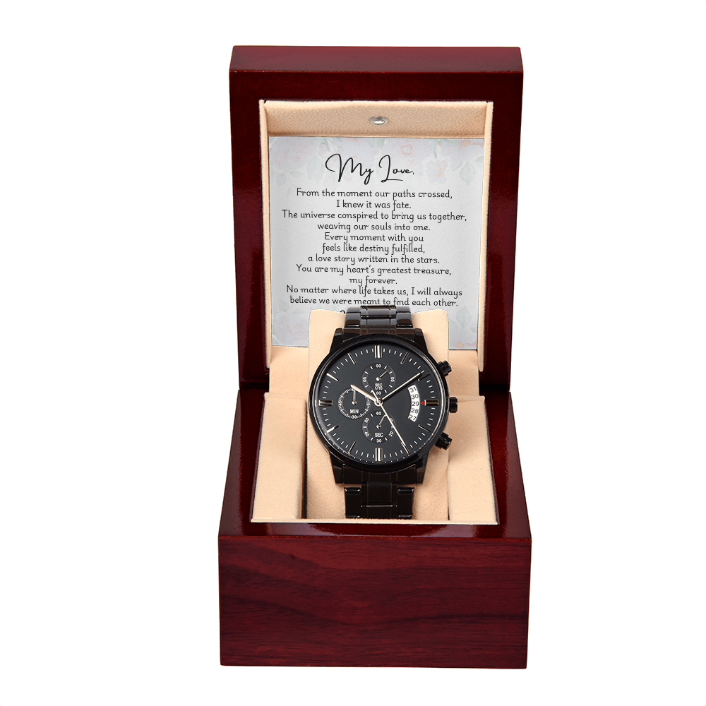 Black Chronograph Watch - Fate