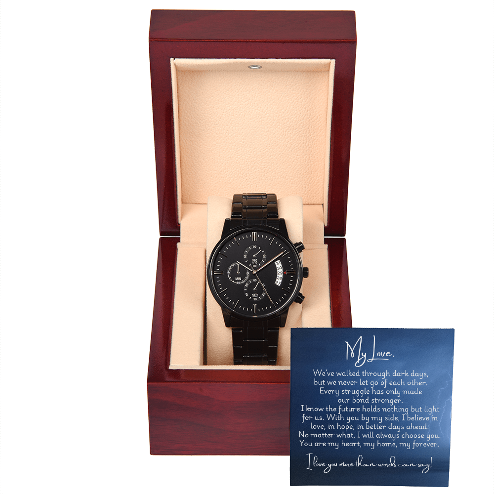 Black Chronograph Watch - Strong