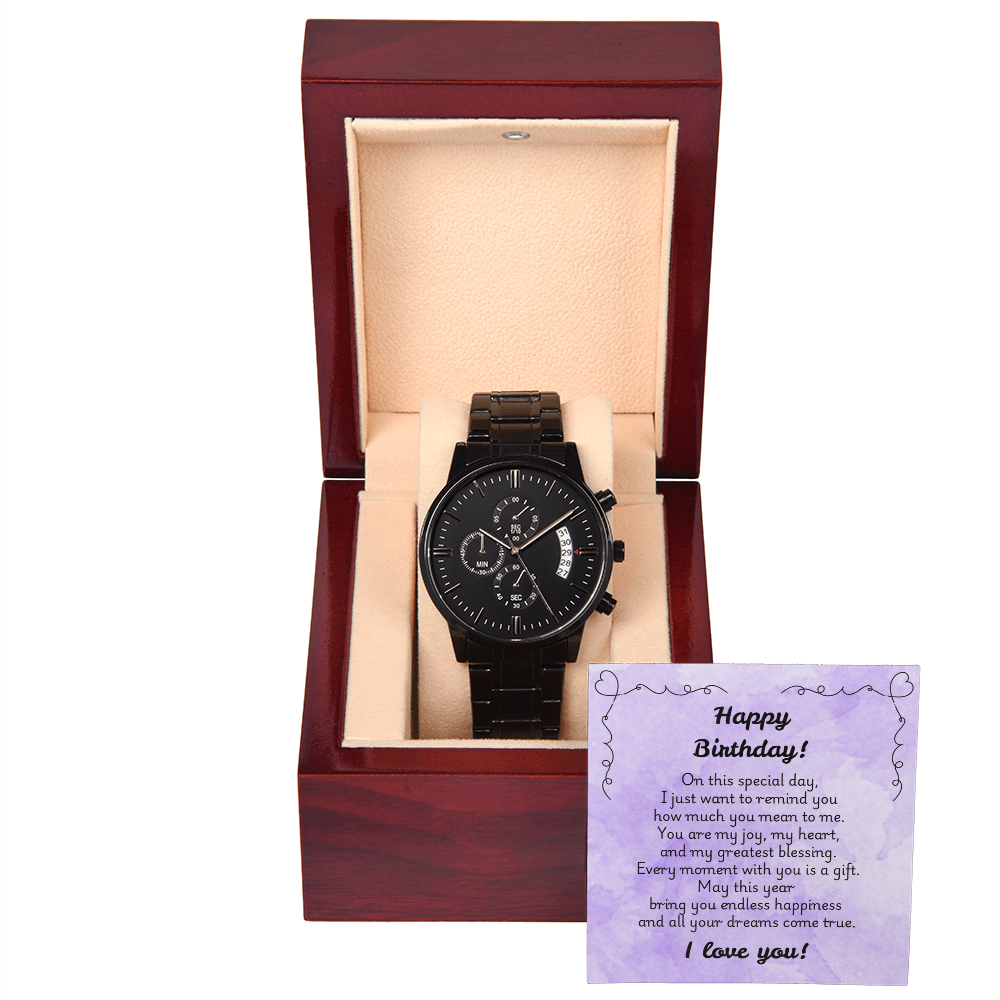 Black Chronograph Watch - Birthday 1