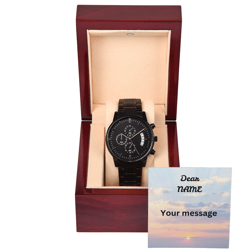 Black Chronograph Watch - personal