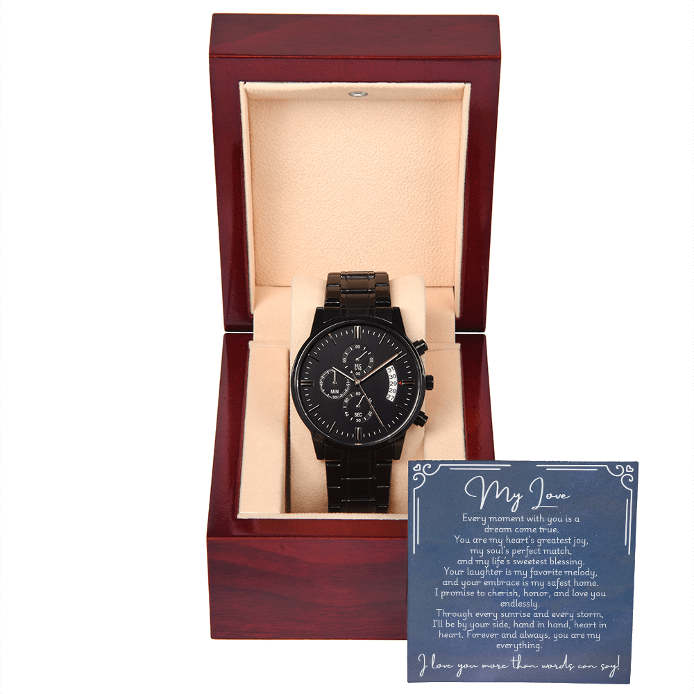 Black Chronograph Watch - Fiancé 1