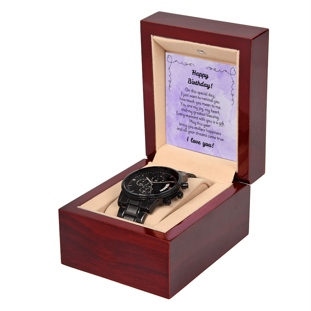 Black Chronograph Watch - Birthday 1