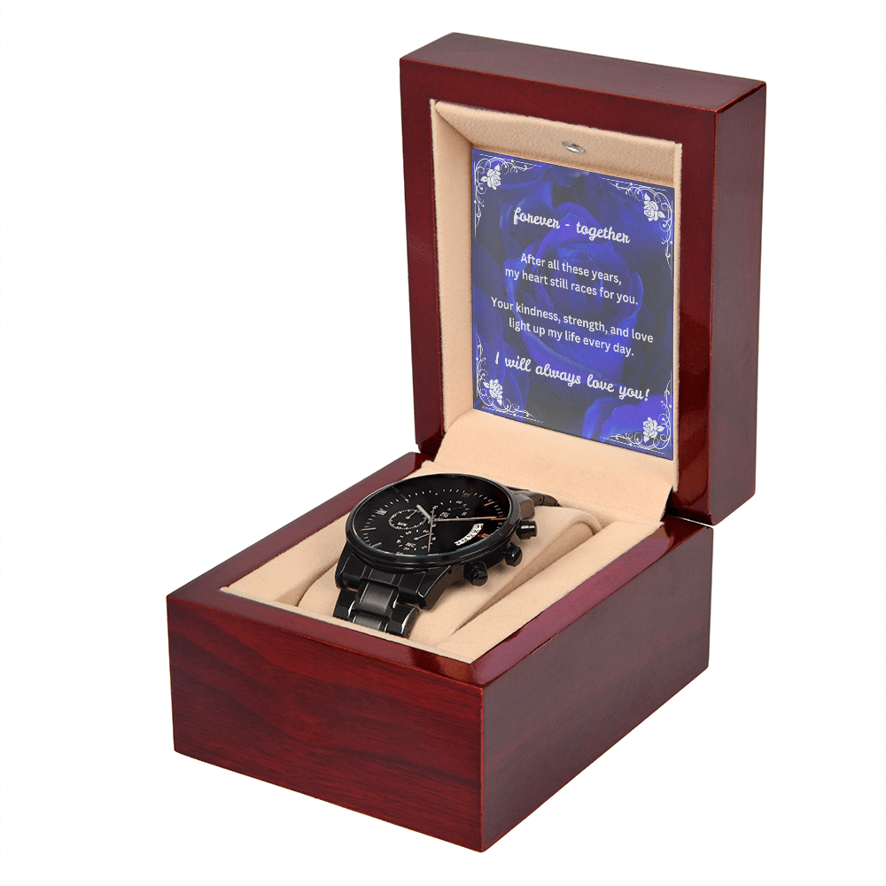 Black Chronograph Watch - Husband Forever