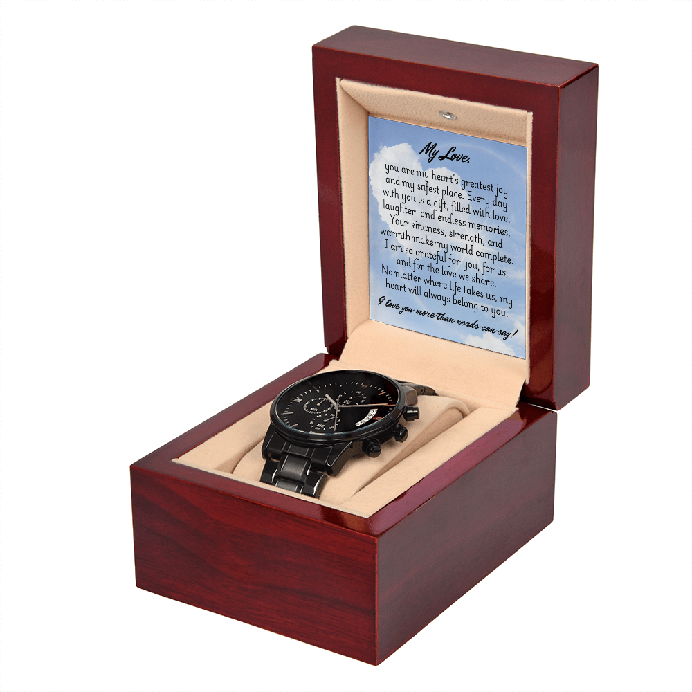 Black Chronograph Watch - Husband 1