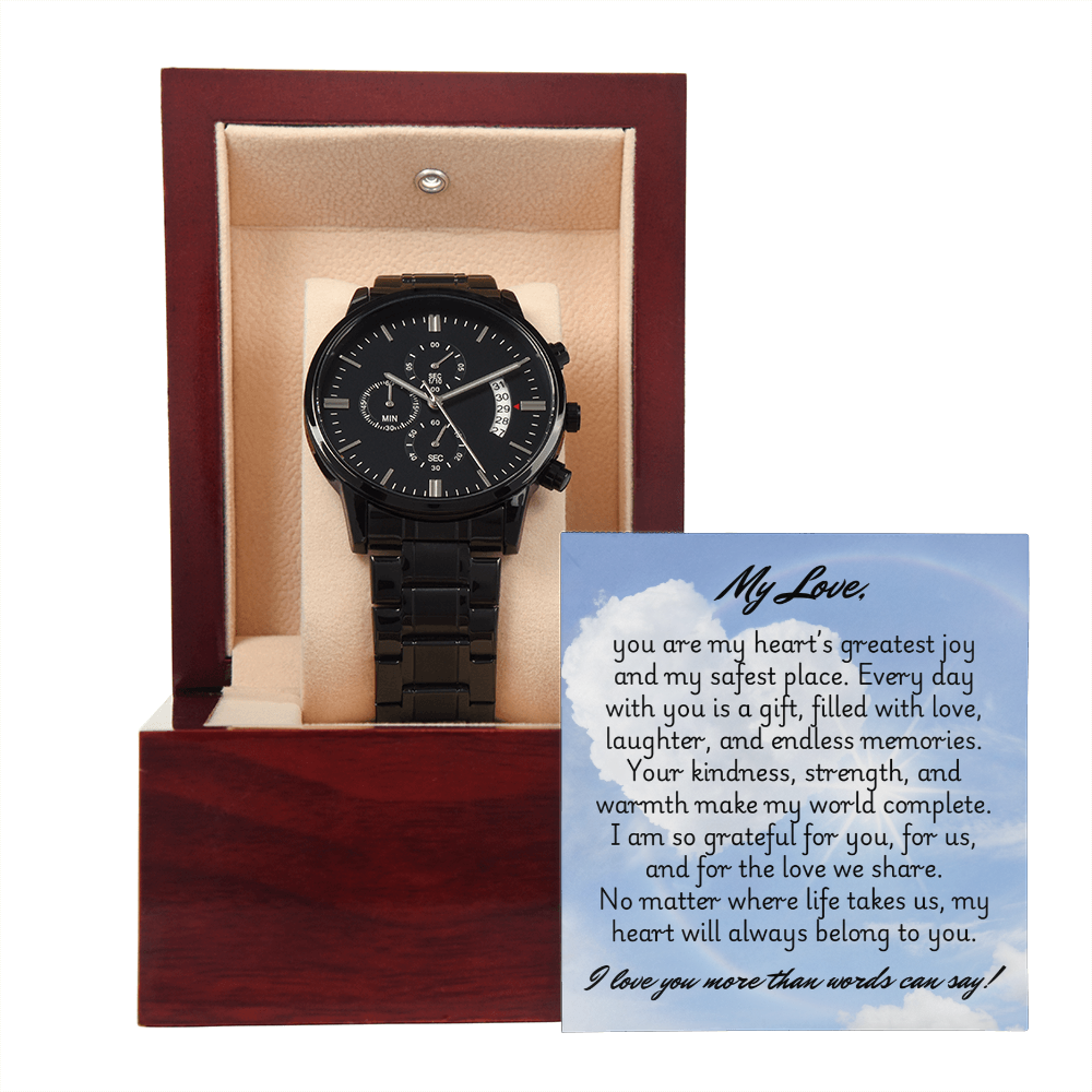 Black Chronograph Watch - Husband 1