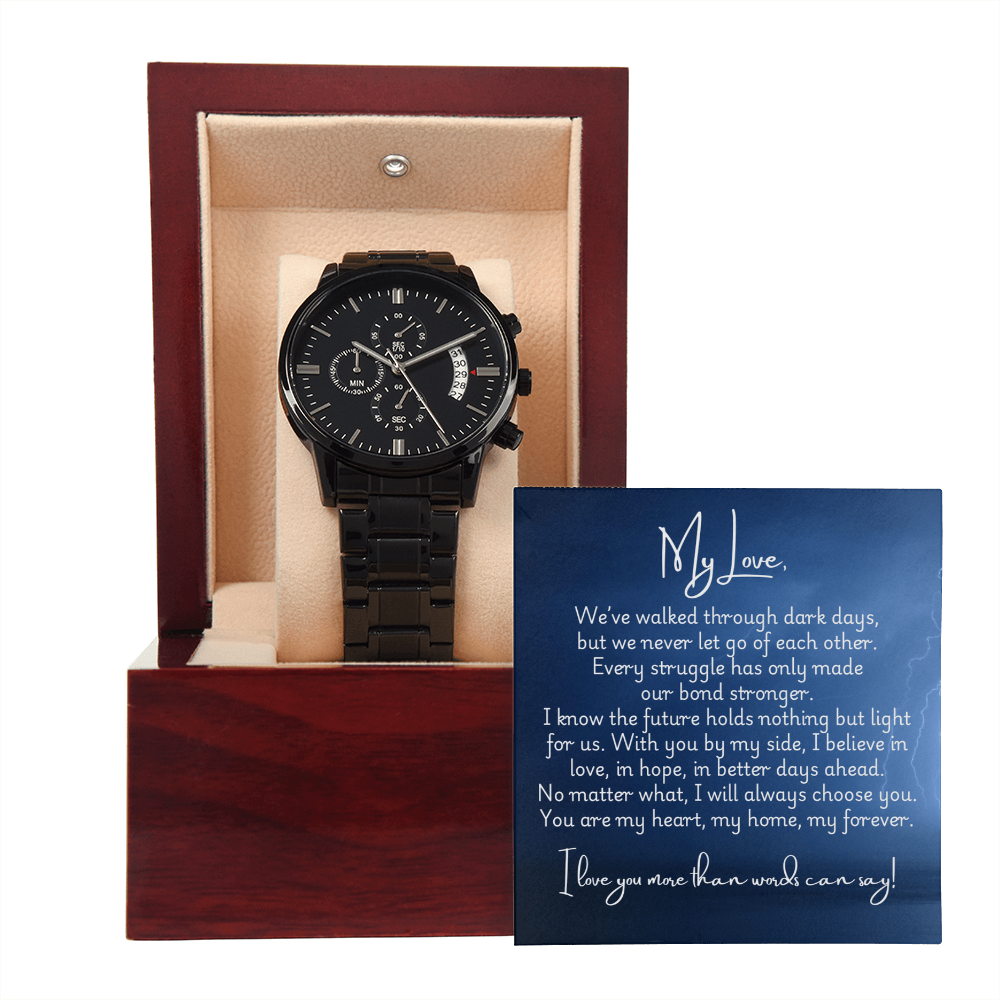 Black Chronograph Watch - Strong
