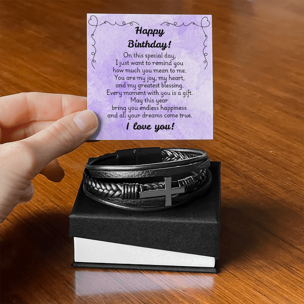 Men's Cross Bracelet - Birthday 1