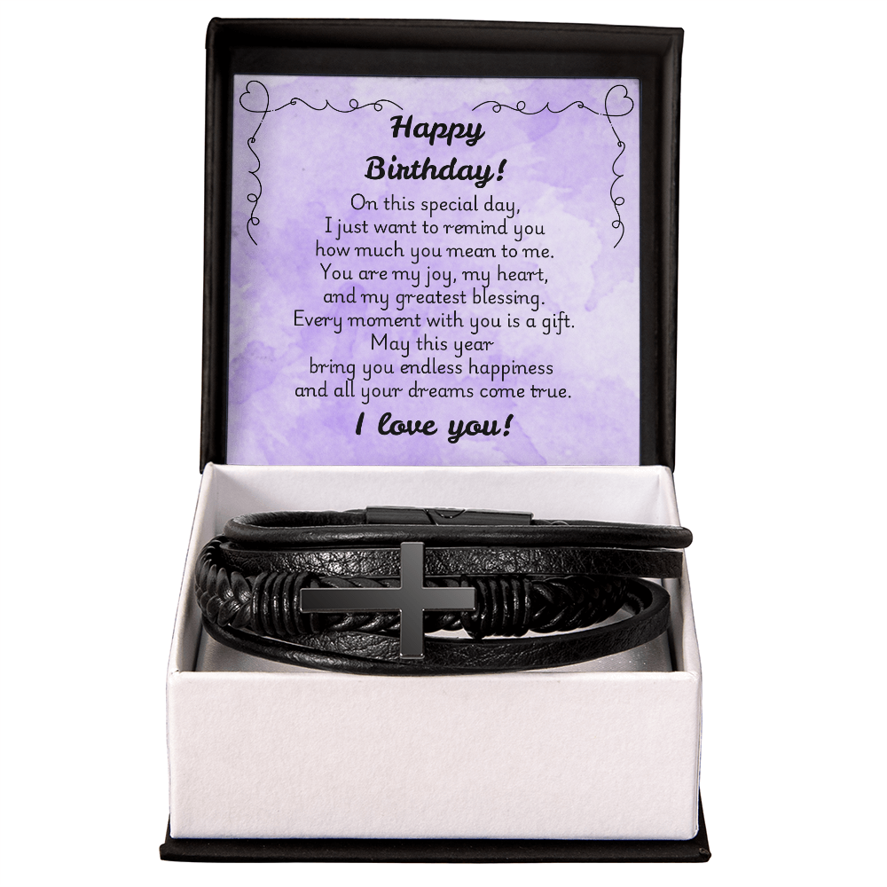 Men's Cross Bracelet - Birthday 1