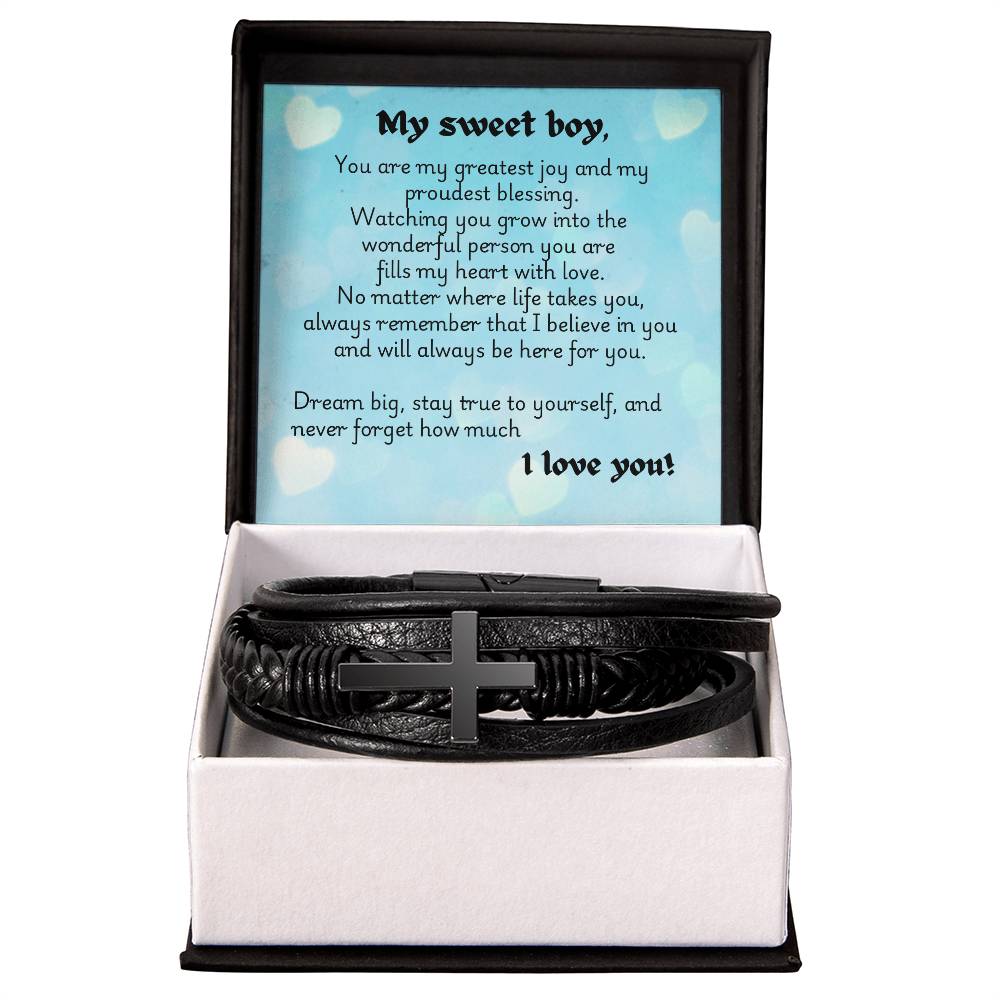Men's Cross Bracelet - Heart 1