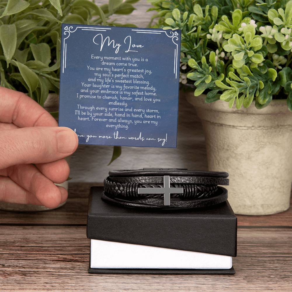 Men's Cross Bracelet - Fiancé 1