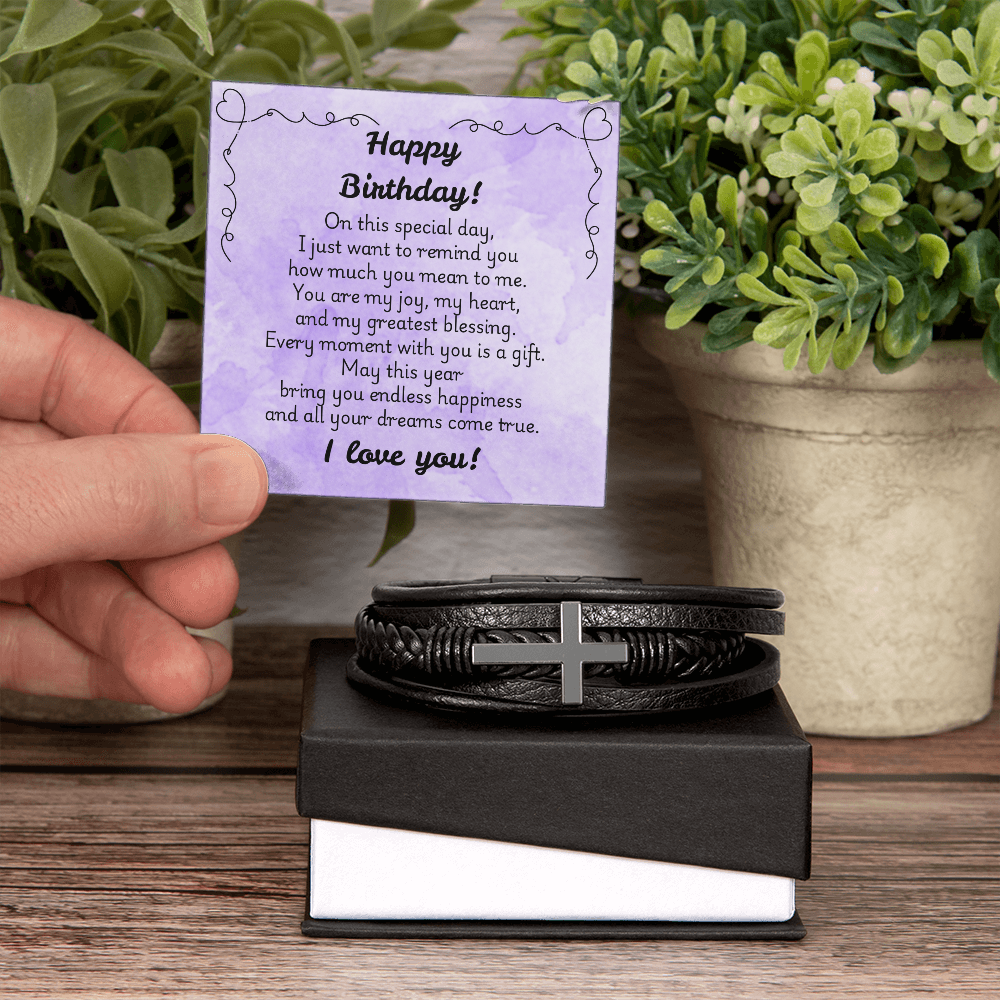 Men's Cross Bracelet - Birthday 1
