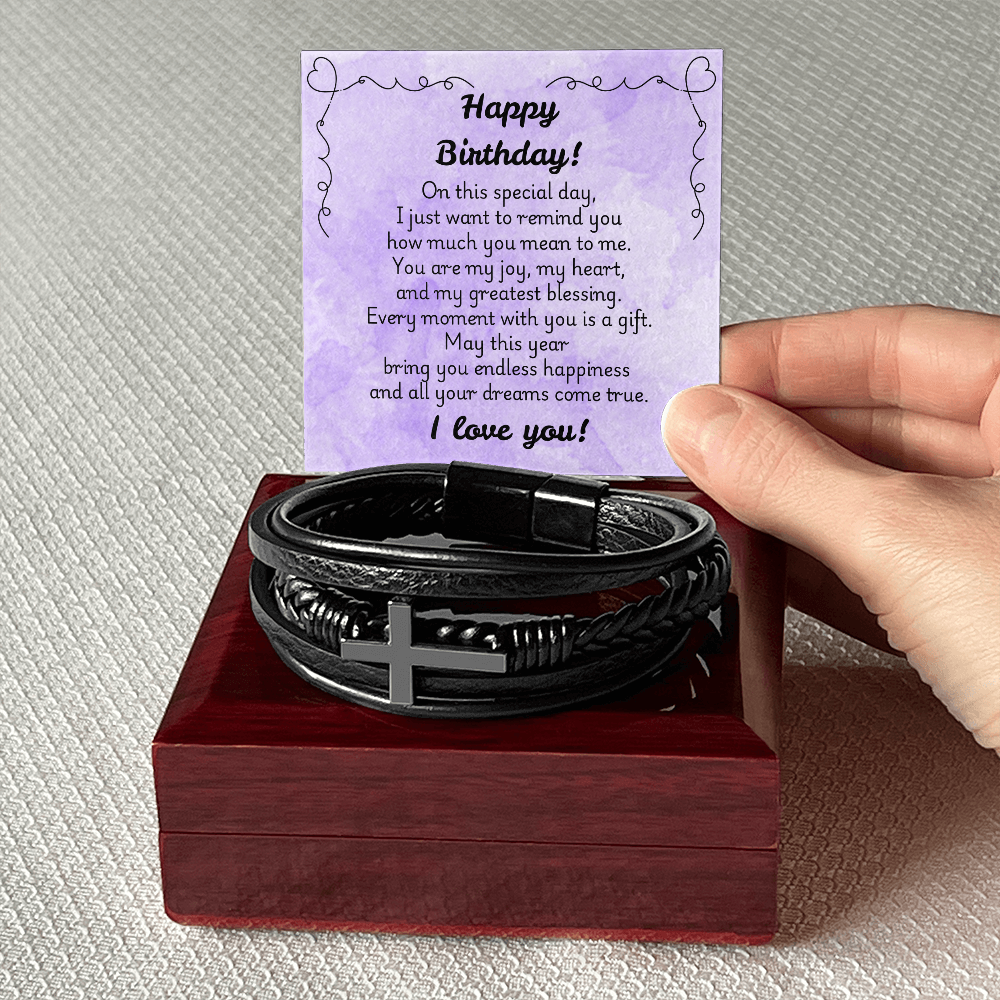Men's Cross Bracelet - Birthday 1