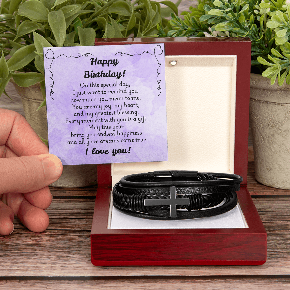 Men's Cross Bracelet - Birthday 1