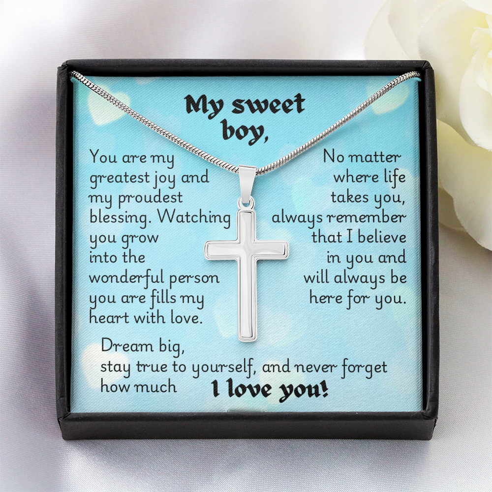 Artisan Cross Necklace - Heart 1