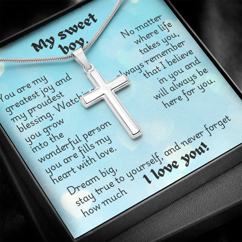 Artisan Cross Necklace - Heart 1
