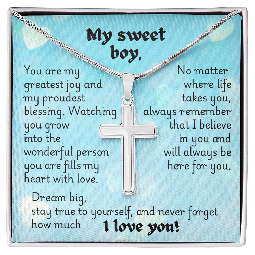 Artisan Cross Necklace - Heart 1