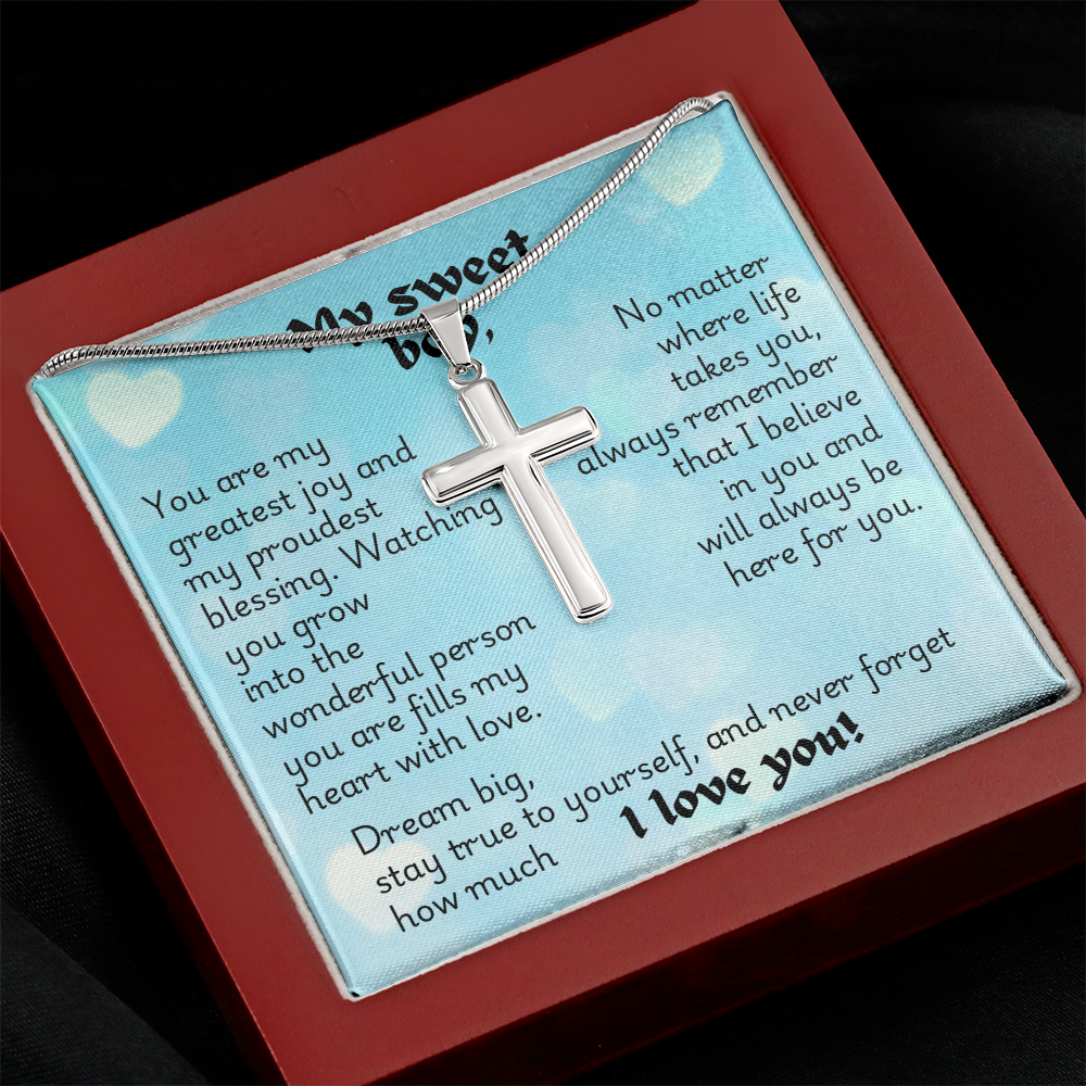 Artisan Cross Necklace - Heart 1