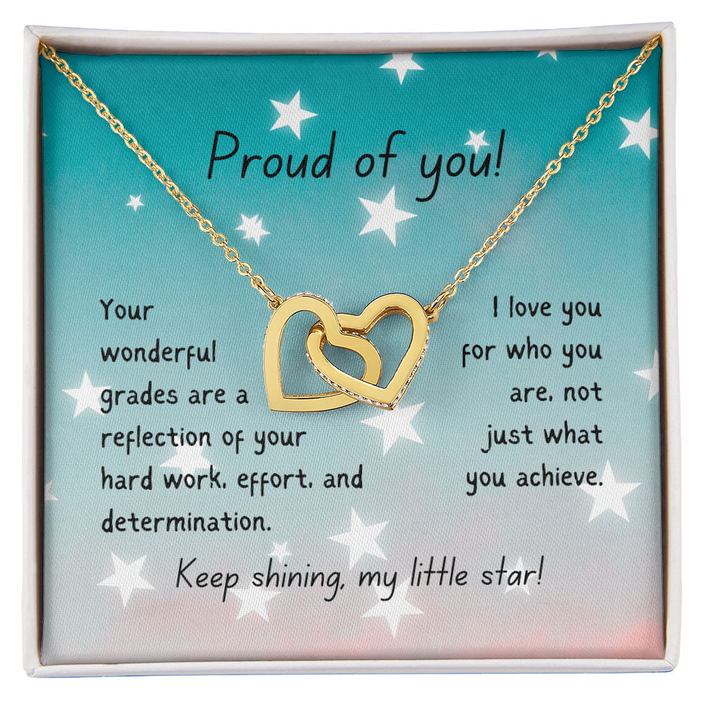 Interlocking Hearts Necklace - Proud of you - good grades