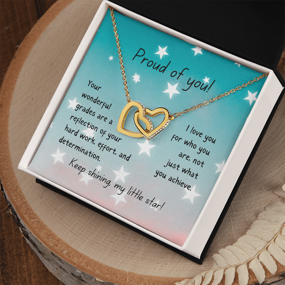 Interlocking Hearts Necklace - Proud of you - good grades