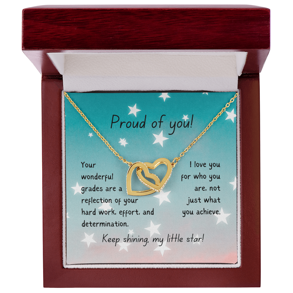 Interlocking Hearts Necklace - Proud of you - good grades