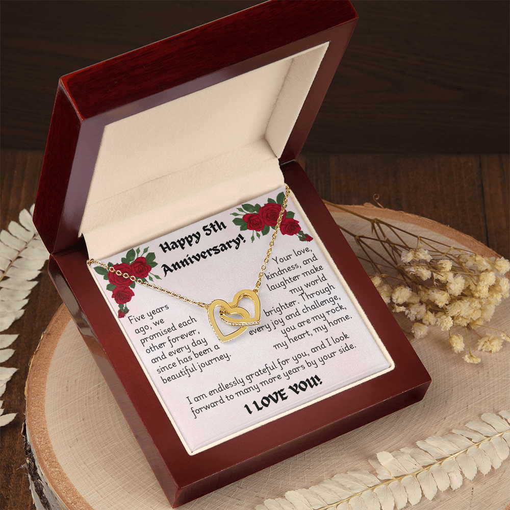 Interlocking Hearts Necklace - Anniversary 5