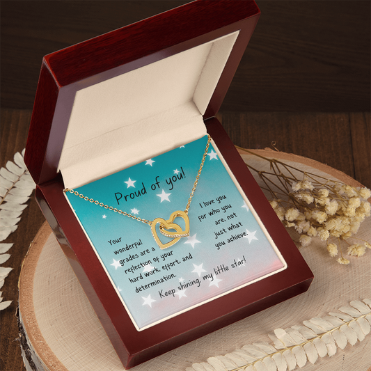 Interlocking Hearts Necklace - Proud of you - good grades