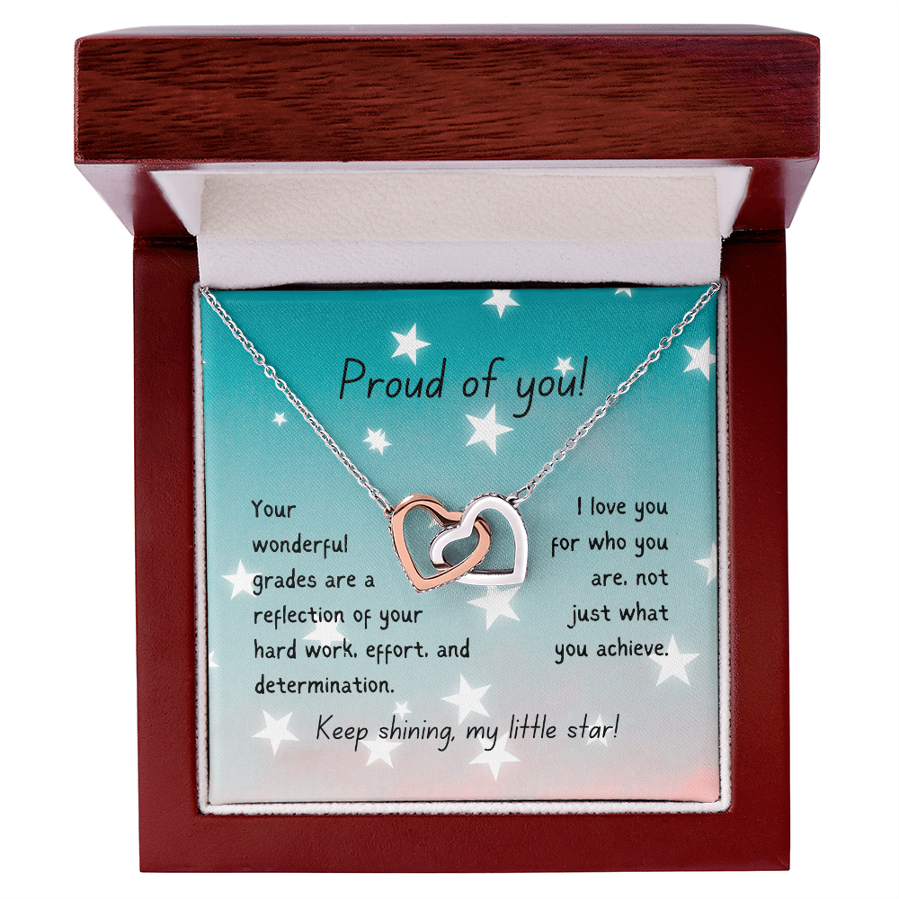 Interlocking Hearts Necklace - Proud of you - good grades