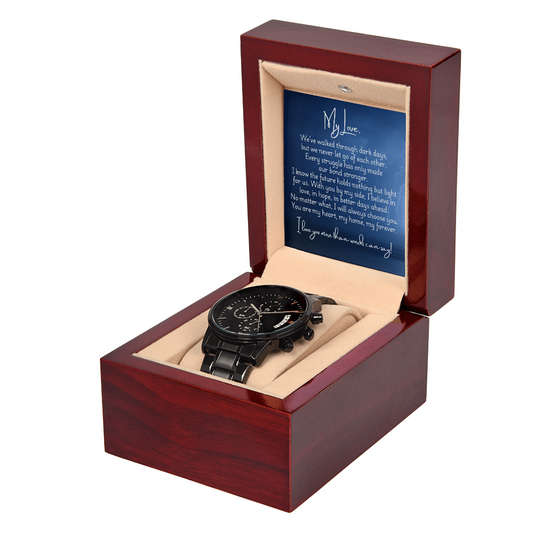 Black Chronograph Watch - Strong
