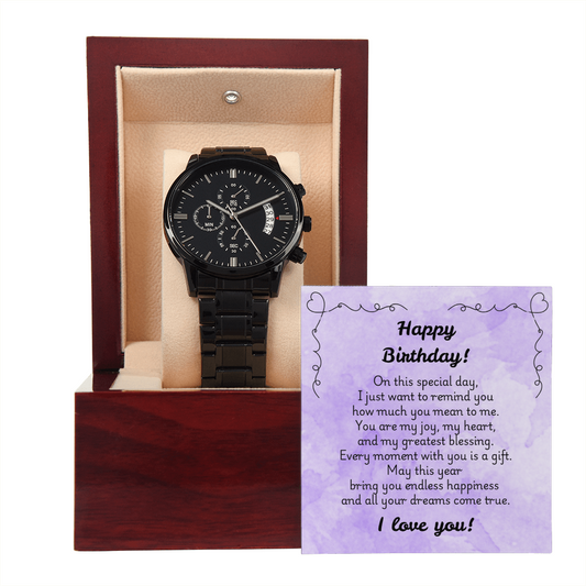 Black Chronograph Watch - Birthday 1