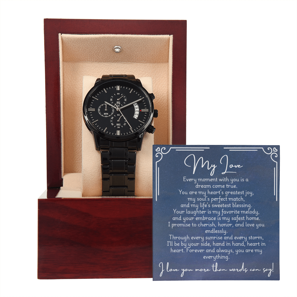 Black Chronograph Watch - Fiancé 1