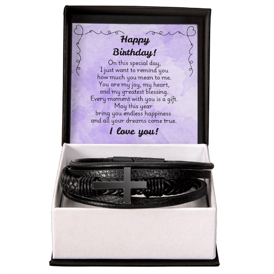 Men's Cross Bracelet - Birthday 1