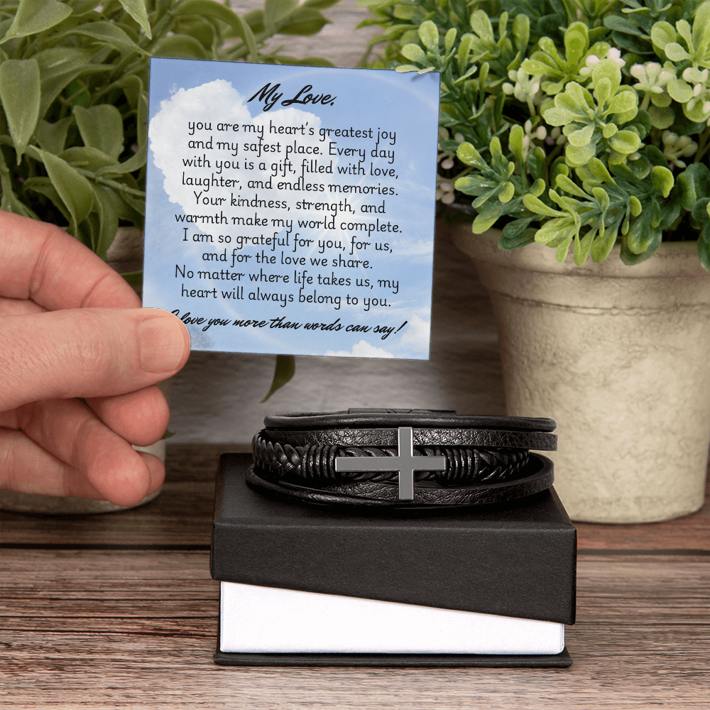 Men's Cross Bracelet - Husband 1
