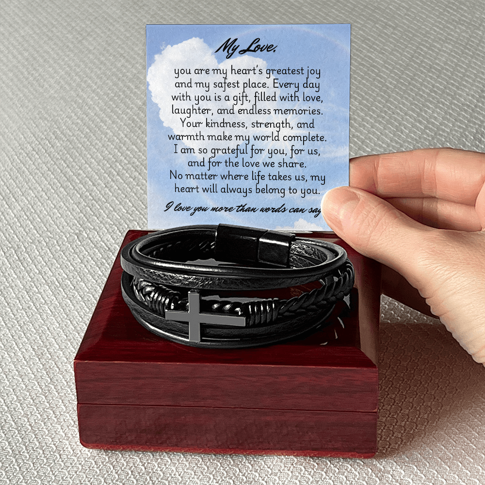 Men's Cross Bracelet - Husband 1